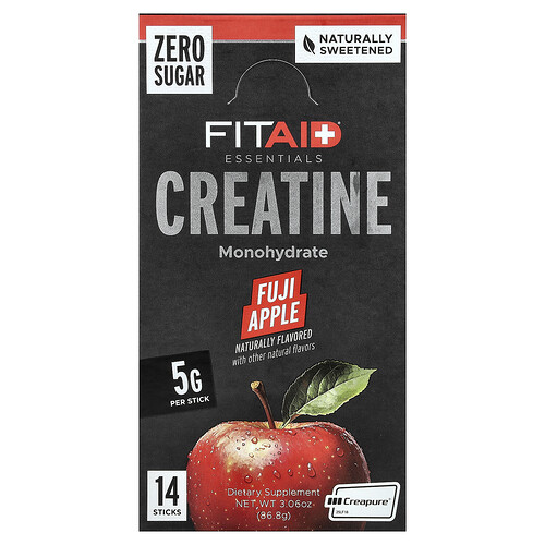 Fitaid Essentials, Creatine Monohydrate, Fuji Apple, 14 Sticks, 0.22 oz (6.2 g) Each