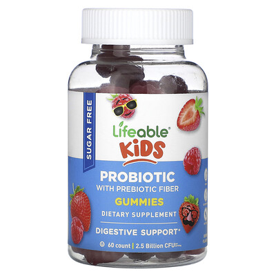 Lifeable Kids Probiotic with Probiotic Fiber Gummies