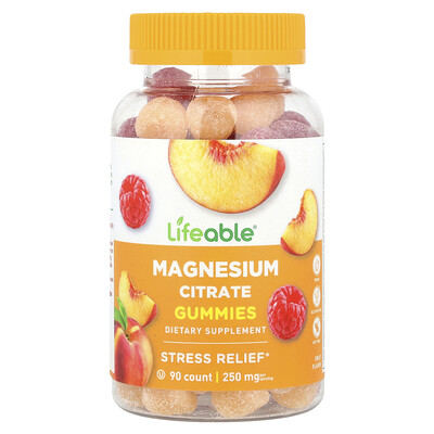 Lifeable , Magnesium Citrate Gummies, Fruit, 90 Gummies (83.3 Mg Per Gummy)