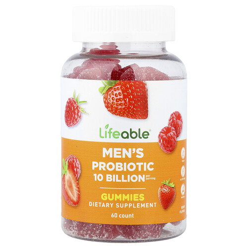 Lifeable, Men's Probiotic Gummies, probiotische Fruchtgummis für Männer, Beere, 60 Fruchtgummis (5 Milliarden pro Fruchtgummi)