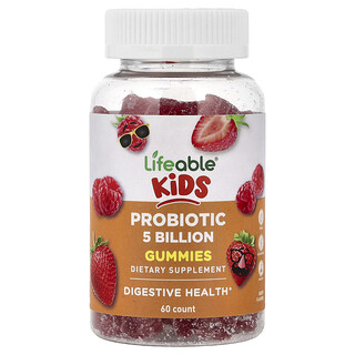 Lifeable, Gomitas probióticas para niños, Baya, 60 gomitas