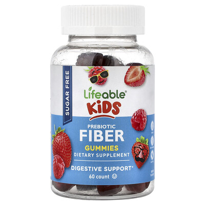 Product Image for Lifeable, Kids, Prebiotic Fiber Gummies, Berry, 60 Gummies