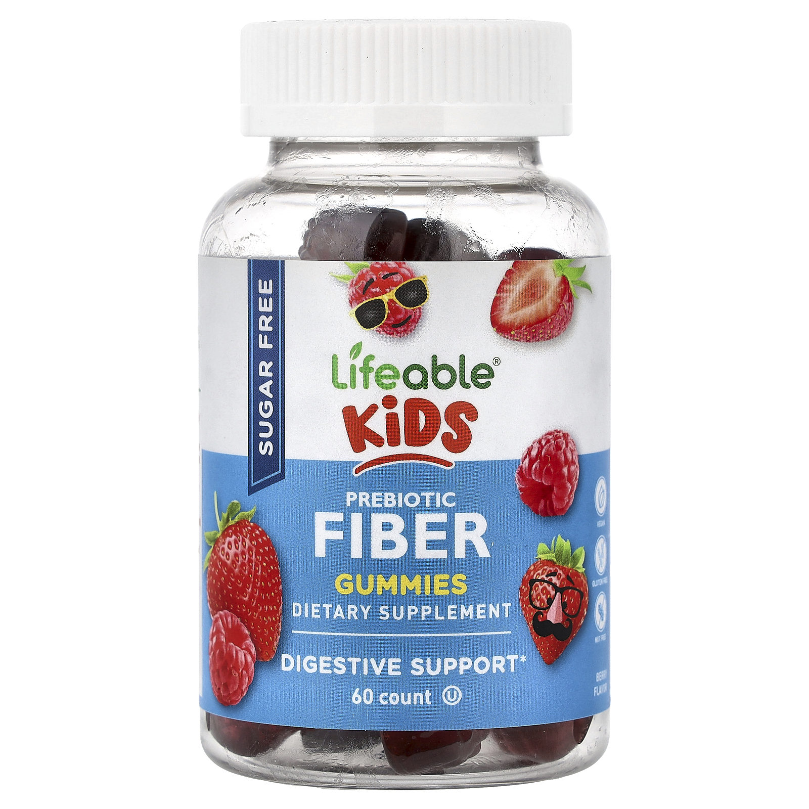 Probiotic Prebiotic Fiber Gummies Sweetened With Stevia And Tapioca - Suitable For Kids & Adults, For Better Gut Health, High Potent Probiotics