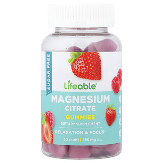 Lifeable, jeleuri cu citrat de magneziu, fructe de pădure, 60 de jeleuri (90 mg per jeleu)
