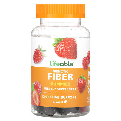 Product Image for Lifeable, Prebiotic Fiber Gummies, Natural Berry, 60 Gummies