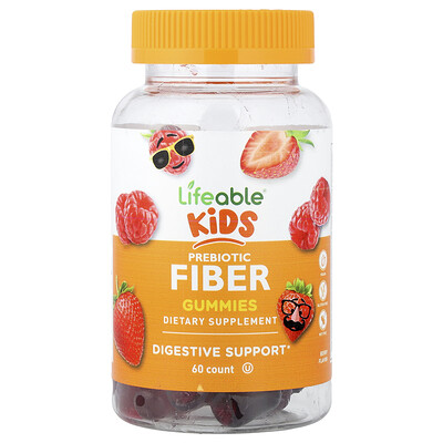 Product Image for Lifeable, Kids, Prebiotic Fiber Gummies, Berry, 60 Gummies
