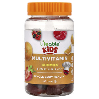 Lifeable, Kids Multivitamin Gummies, Multivitamin-Fruchtgummis für Kinder, Frucht, 60 Fruchtgummis