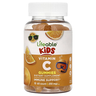 Lifeable, Kids, Vitamin C Gummies, Vitamin-C-Fruchtgummis für Kinder, Zitrus, 60 Fruchtgummis