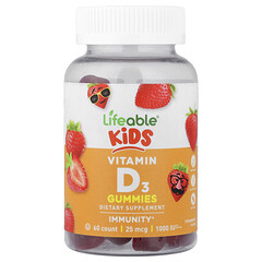 Мультивітаміни 1,000 МО Lifeable Kids Vitamin D3 25 mcg ( ) 60 жувальних цукерок