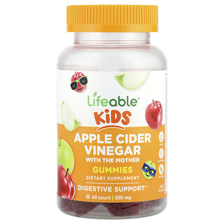 Lifeable, Kinderen, Appelazijn met de Moeder Gummies, Appel, 60 Gummies