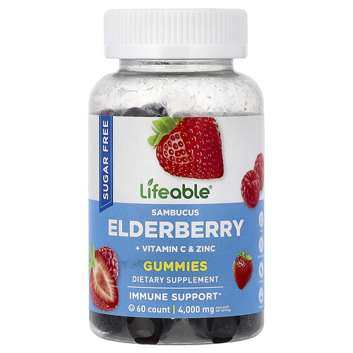 Lifeable Sambucus Elderberry Gummies, Berry, 60 Gummies