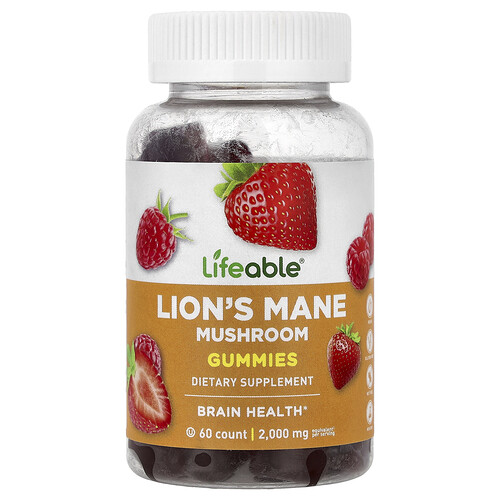 ライファブル Lifeable, ヤマブシタケ グミ、ベリー、グミ60粒（1粒あたり100mg）