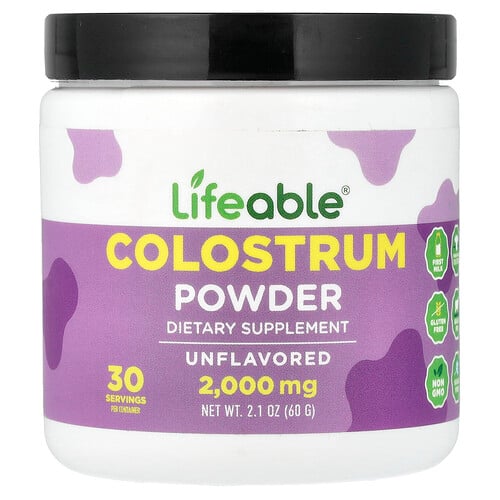 Lifeable Colostrum Powder, Unflavored, 2.1 oz (60 g)