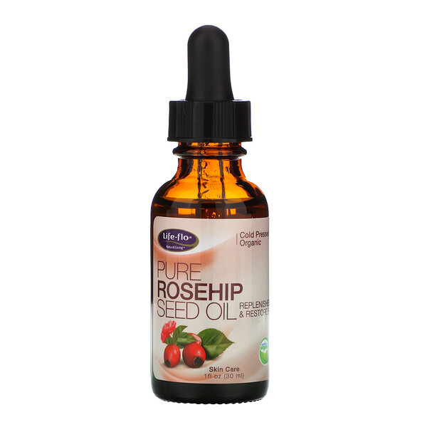 Life-flo, שמן זרעי פרי הוורד (Rosehip), לטיפוח העור, 1‎ oz,‏‏ (30 מ"ל)