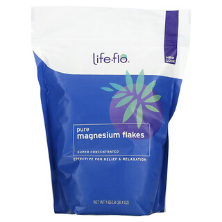 Life-flo, Pure Magnesium Flakes, Magnesium Chloride Brine, reine Magnesiumflocken, Magnesiumchloridlake, 1,65 lbs. (26,4 oz.)