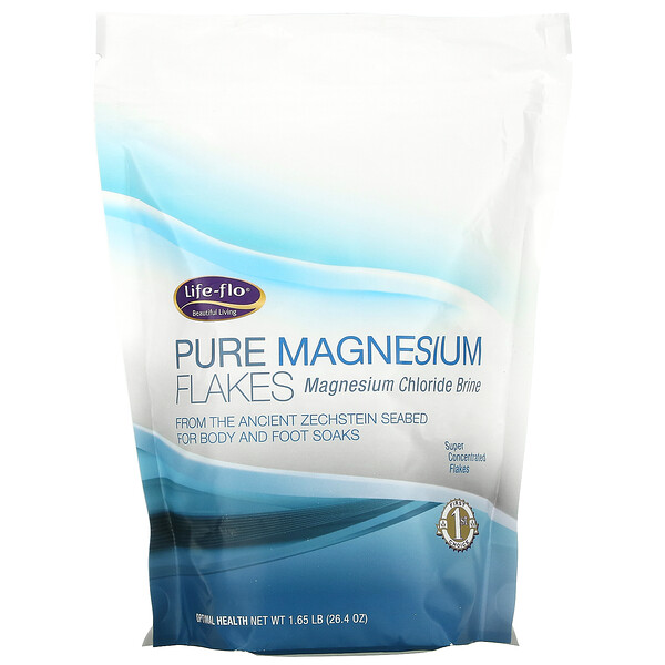 Life-flo, ピュアマグネシウムフレーク、塩化マグネシウム塩水、1.65ポンド (26.4 oz)