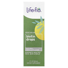 Biotin Drops, натуральна ваніль, 2 рідких унції (59 мл)