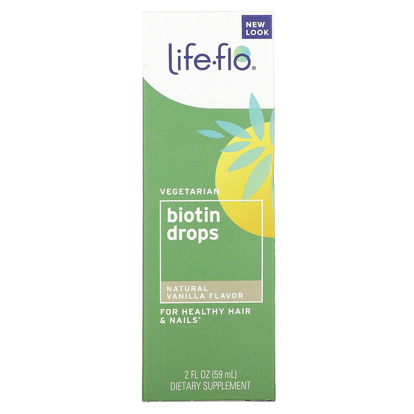 Biotin Drops, Natural Vanilla , 2 fl oz (59 ml)