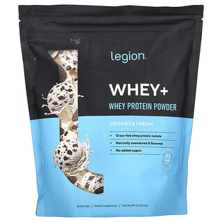 Legion Athletics, 유청+, 유청 단백질 분말, 쿠키 앤 크림, 879g(1.94lbs)