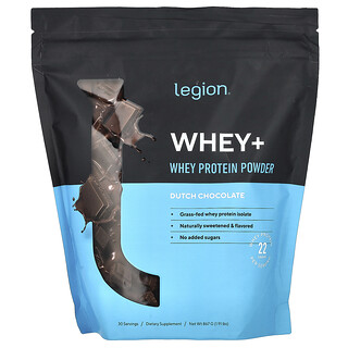 Legion Athletics, Whey+, Proteína de suero de leche en polvo, Chocolate holandés, 867 g (1,91 lb)