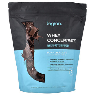 Legion Athletics, Concentrado de suero de leche, Proteína de suero de leche en polvo, Chocolate holandés, 915 g (2,02 lb)