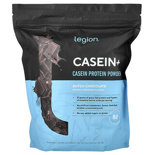 Legion Athletics, Casein+, proteine di caseina in polvere, cioccolato olandese, 710 g