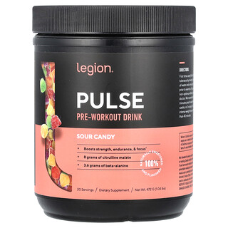 ليجيون أثليتيكس‏, Pulse ، شراب ما قبل التمرين ، حلوى لاذعة ، 1.04 رطل (472 جم)