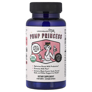 Legendairy Milk, Pump Princess, добавка для підтримки лактації, 60 веганських капсул