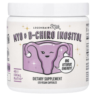 Legendairy Milk, Mioinositol y D-quiroinositol, 120 cápsulas veganas