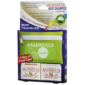 Отзывы о ЖР Лиггетс, Bar Shampoo, Travel Size, 4 Bars & Travel Case