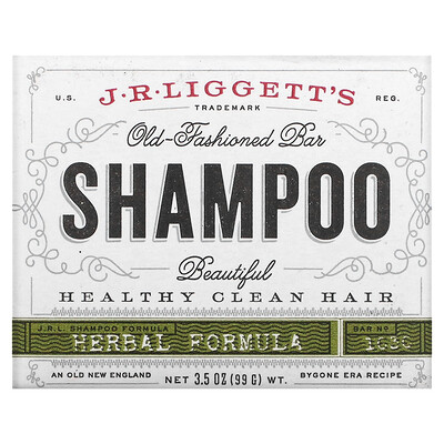 

J.R. Liggett's Old Fashioned Shampoo Bar, травяная формула, 99 г (3,5 унции)