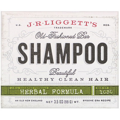 J.R. Liggett's Old Fashioned Shampoo Bar, травяная формула, 99 г (3,5 унции)