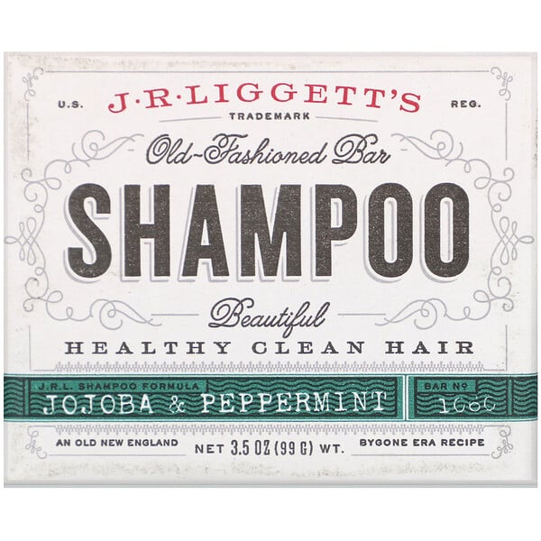 J.R. Liggett's‏, Old Fashioned Shampoo Bar, Jojoba & Peppermint, 3.5 oz (99 g)