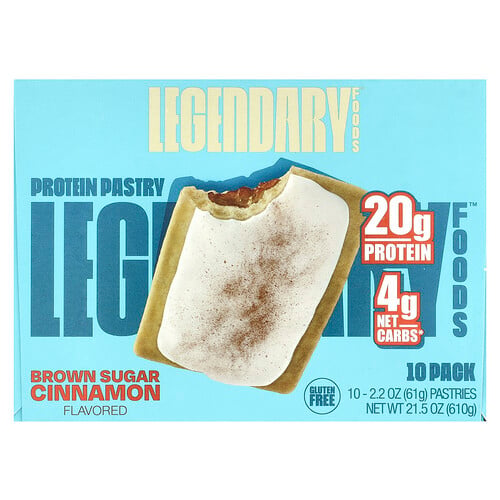 Legendary Foods Protein Pastry, Brown Sugar Cinnamon, 10 Pack, 2.2 oz (61 g) Each