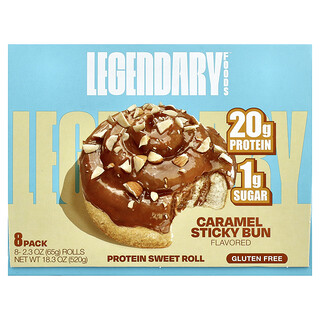 Legendary Foods, Protein-Brötchen, Karamellschnecke, 8er-Pack, je 65 g (2,3 oz.)