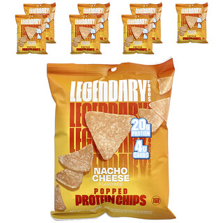 Legendary Foods, Chips protéinées soufflées, Fromage nacho, 7 sachets, 36 g pièce