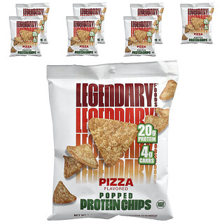 Legendary Foods, Kerepek Protein Pop, Pizza, 7 Beg, 1.3 oz (36 g) Setiap Satu