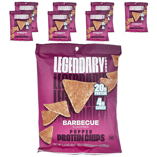 Legendary Foods, Gepofte eiwitchips, barbecuesmaak, 7 zakjes van 36 g per stuk
