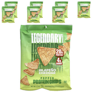 Legendary Foods, протеїнові чипси, халапеньйо, чеддер, 7 пакетиків по 36 г (1,3 унції)