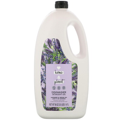 Love Home & Planet Dishwasher Detergent Gel, Lavender & Argan Oil, 56 fl oz (1.47 l)