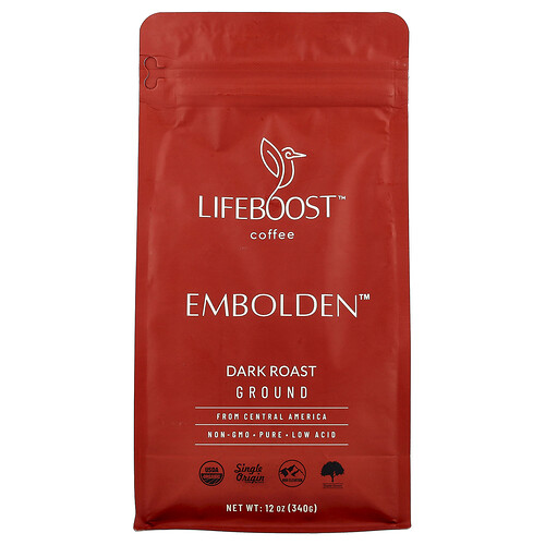 Lifeboost Coffee, Embolden™, Ground, Dark Roast, 12 oz (340 g)