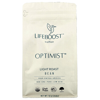 Product Image for Lifeboost, Coffee, Optimist , Bean, Light Roast, 12 oz (340 g)