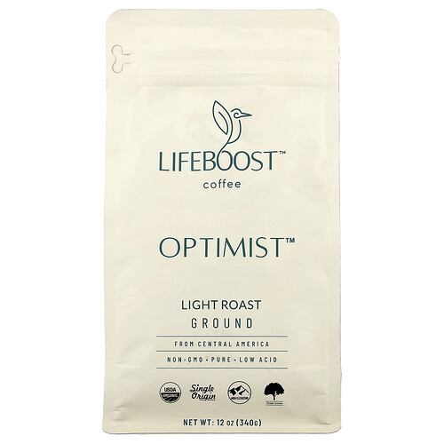 Lifeboost, Coffee, Optimist™, Kaffee, gemahlen, leichte Röstung, 340 g (12 oz.)