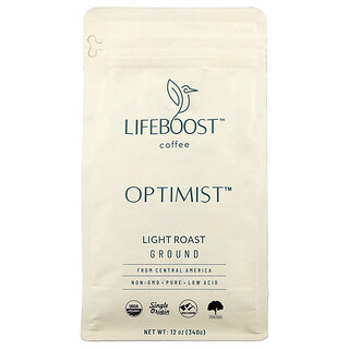 Lifeboost, Coffee, Optimist™, macinato, tostato leggero, 340 g