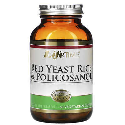 LifeTime Vitamins красный ферментированный рис и поликозанол, 60 вегетарианских капсул