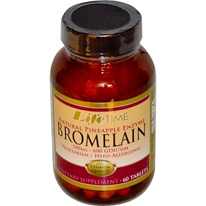 Отзывы о Лайф Тайм, Bromelain, Natural Pineapple Enzyme, 500 mg, 60 Tablets