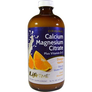 Life Time, Цитрат кальция и магния плюс витамин D3, оригинальный, со вкусом апельсина и ванили, 16 жидких унций (473 мл)
