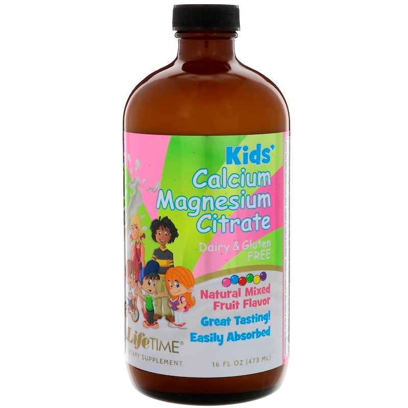 LifeTime Vitamins, Kids' Calcium Magnesium Citrate, Natural Mixed Fruit Flavor, 16 fl oz (473 ml