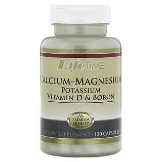 LifeTime Vitamins, Calcio-magnesio, potasio, vitamina D y boro`` 120 cápsulas