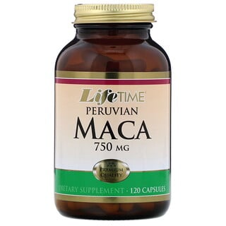 LifeTime Vitamins, Maca aus Peru, 750 mg, 120 Kapseln